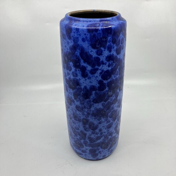 Vintage SCHEURICH KERAMIK Blue Mottled Vase 532-28 West German Pottery MCM - Picture 3 of 10
